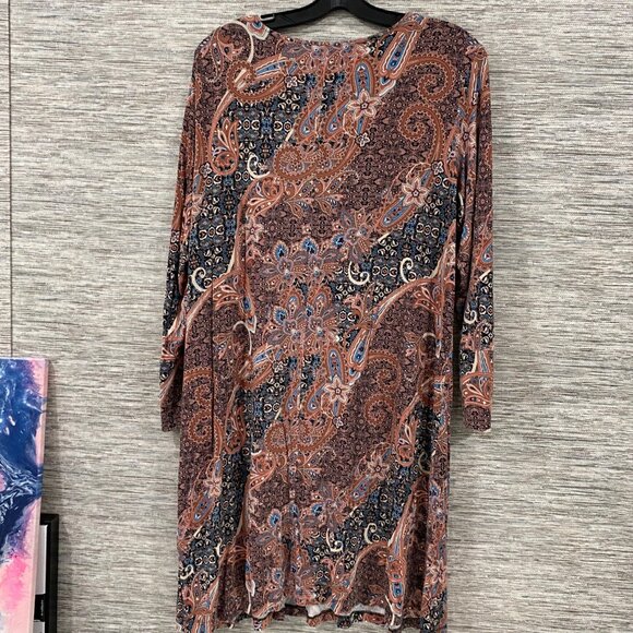 🌙 Skye’s The Limit Boho Paisley Nightgown 3X – Soft Knit, Lace Trim, Luxe Loung - Picture 2 of 6
